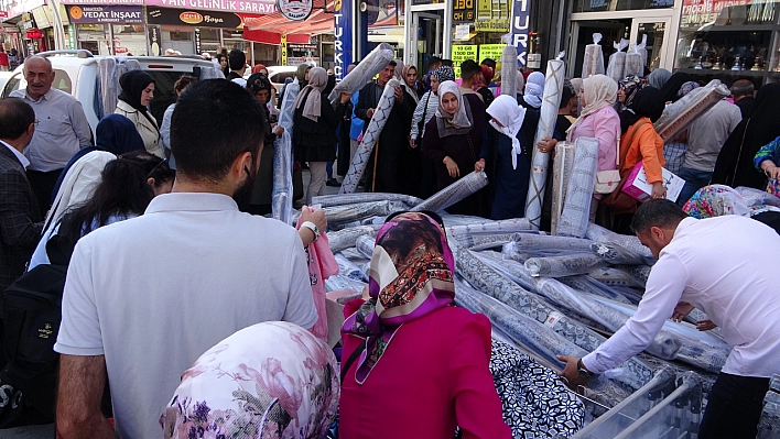 Halı kampanyasında izdiham yaşandı