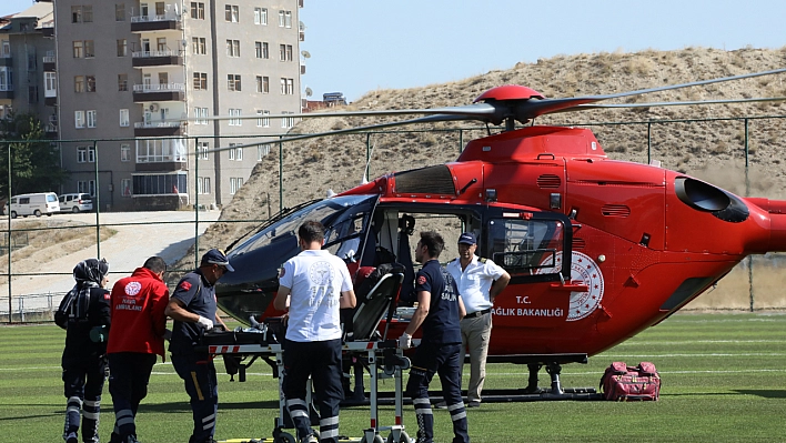 Helikopter kalp krizi geçiren hasta için havalandı