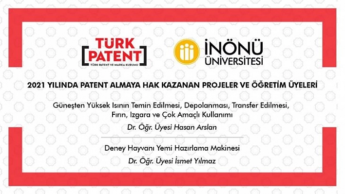 İki projeye patent