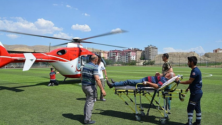 İmdadına hava ambulansı yetişti 