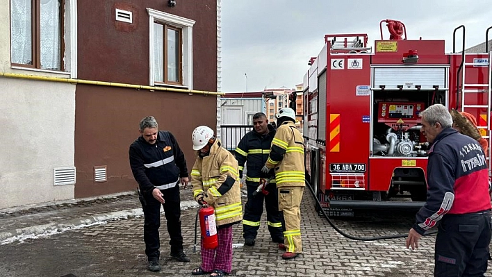 İtfaiyeden yangın eğitimi ve tatbikatı