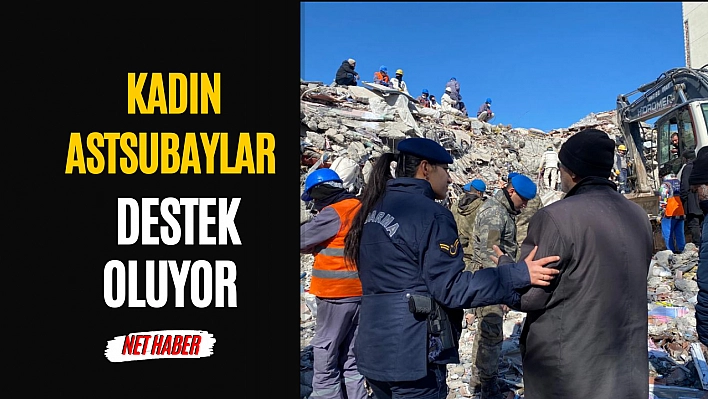 Kadın astsubaylar destek oluyor