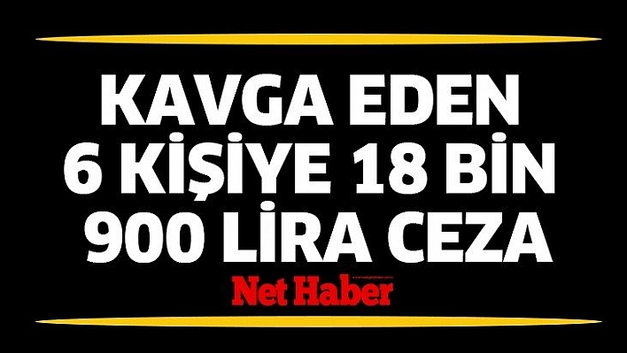 Kavga eden 6 kişiye 18 bin 900 lira ceza