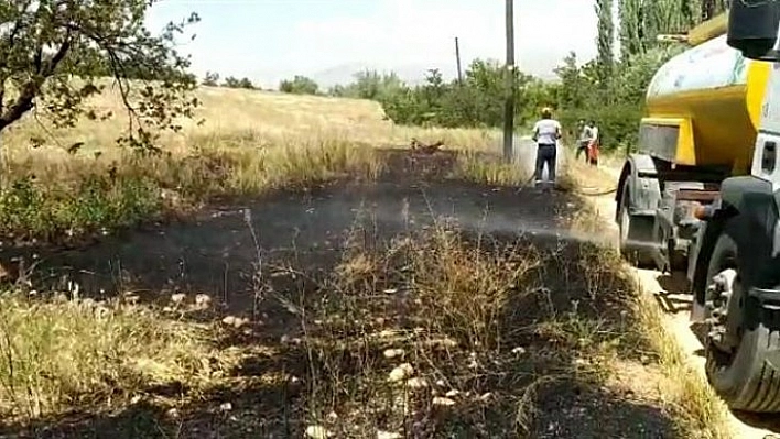 Bahçe yangını büyümeden söndürüldü