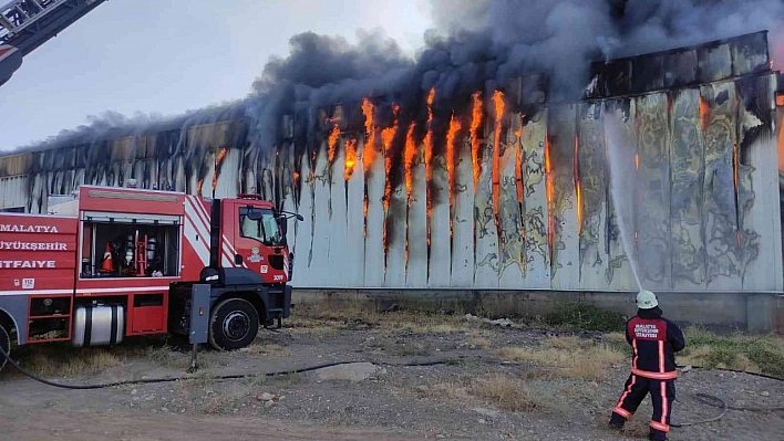 Kayısı depolama fabrikasında yangın