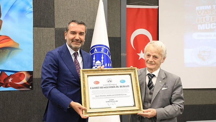 Kırımoğlu, artık fahri Elazığlı!