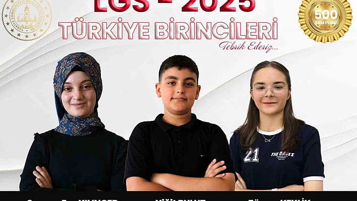 LGS'de 3 Türkiye birincisi Elazığ'dan