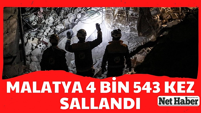 Malatya 4 bin 543 kez sallandı