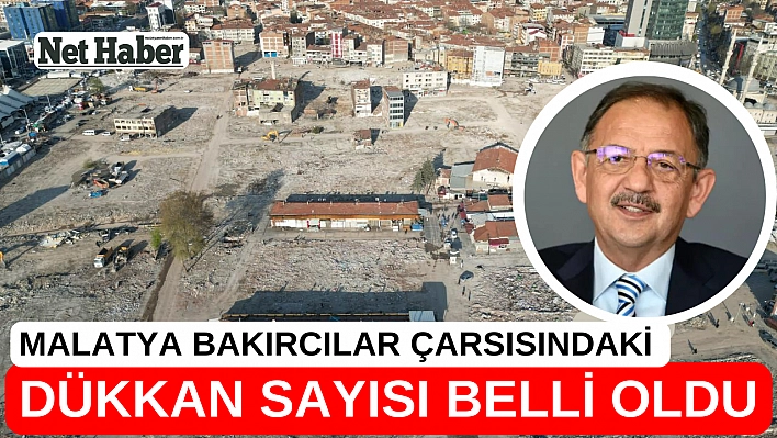 Malatya Bakırcılar Çarsısındaki dükkan sayısı belli oldu