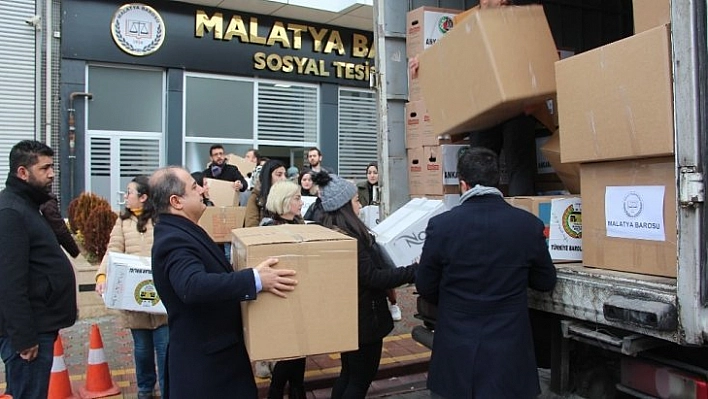 Malatya Barosu'ndan  2 tır yardım