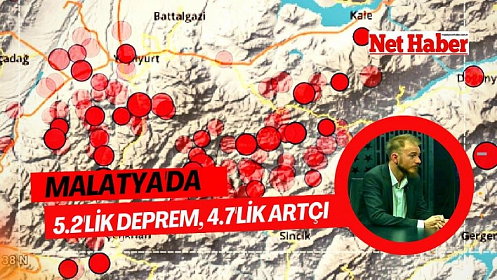 Malatya'da 5.2'lik deprem, 4.7'lik artçı