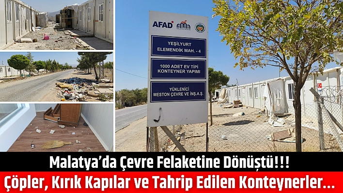Malatya'da Çevre Felaketine Dönüştü!!! Çöpler, Kırık Kapılar ve Tahrip Edilen Konteynerler…