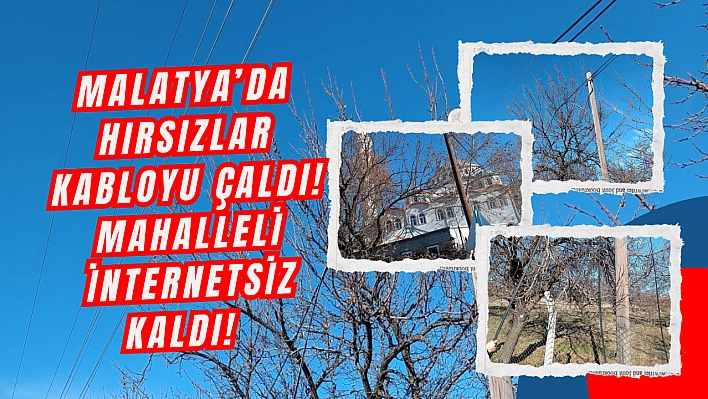 Malatya'da hırsızlar kabloyu çaldı! Mahalleli internetsiz kaldı!