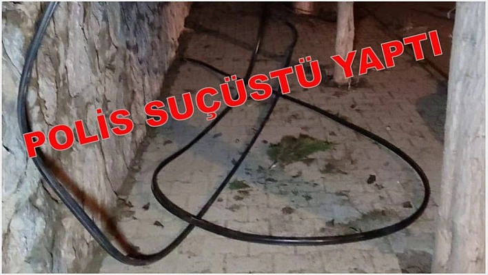 Malatya'da kablo hırsızlarına suçüstü