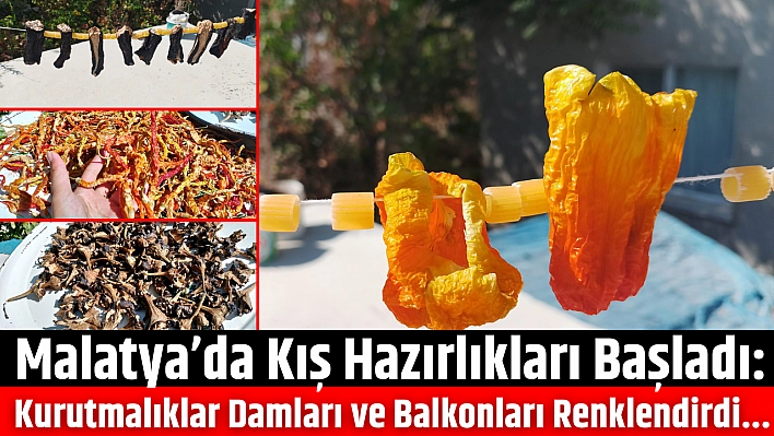 Malatya'da Kış Hazırlıkları Başladı: Kurutmalıklar Damları ve Balkonları Renklendirdi