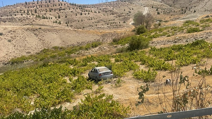 Malatya'da kontrolünü kaybeden araç üzüm bağına uçtu: 2 yaralı