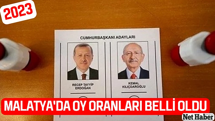 Malatya'da oy oranları belli oldu