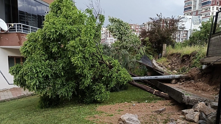 Sağanak yağış duvarı yıktı