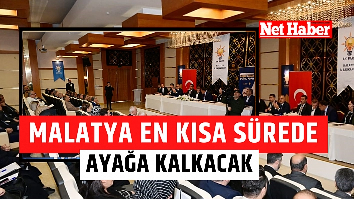 Malatya en kısa sürede ayağa kalkacak