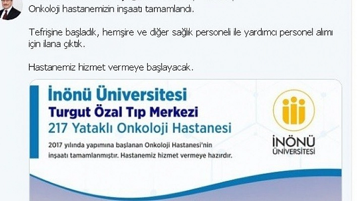 Onkoloji Hastanesi hazır