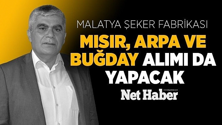 Malatya Şeker Fabrikası mısır, arpa ve buğday alımı da yapacak