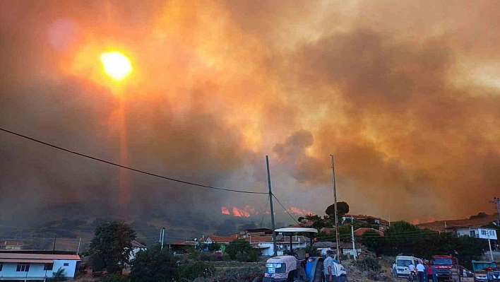 Orman yangını evleri tehdit etti