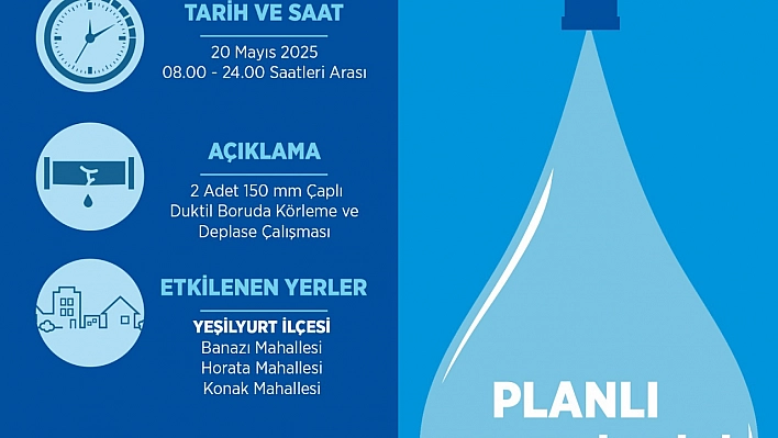 MASKİ Uyardı| Malatya'da bazı mahallelere 18 saat su verilmeyecek...