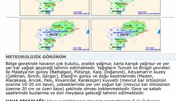 Meteoroloji 5 il için kuvvetli kar yağış uyarısı yaptı