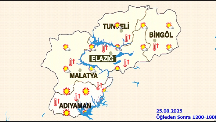 Meteoroloji açıkladı: 25 Ağustos Pazartesi hava durumu raporu... Malatya'da bugün hava nasıl olacak?