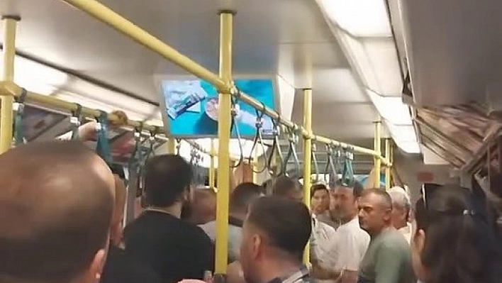 Metroda yer verme tartışması çıktı, ortalık karıştı...
