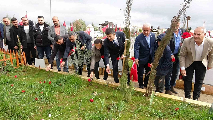 Adıyaman'da mezarlara karanfil bırakıldı