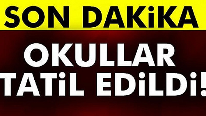 Okullar tatil edildi 