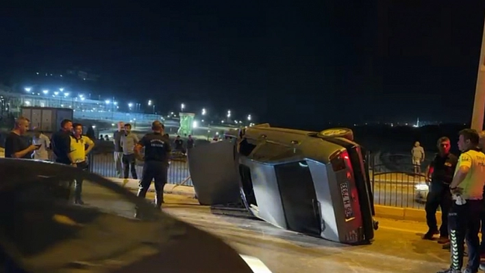 Otomobil kontrolden çıkarak takla attı: 1 yaralı