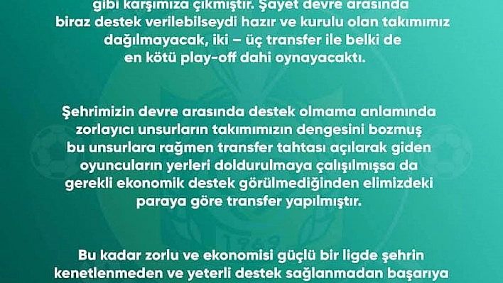 Şanlıurfaspor yönetimi istifa etti