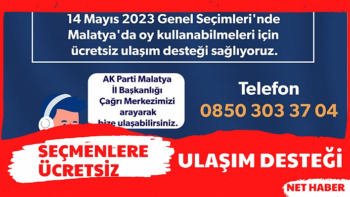 Seçmenlere ücretsiz ulaşım desteği