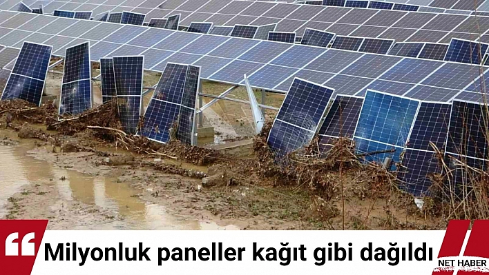 Sel vurdu milyonluk paneller kağıt gibi dağıldı