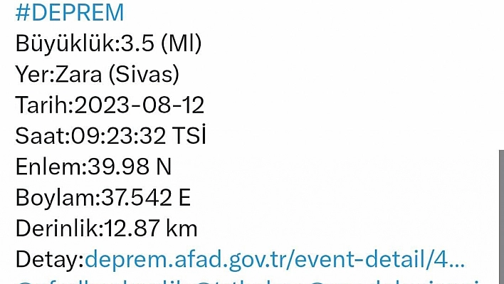  Sivas'ta korkutan deprem