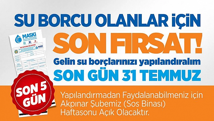 Su borcu olanlara son fırsat 