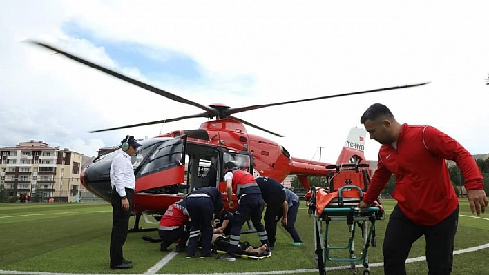 Hava ambulansı yetiştirdi