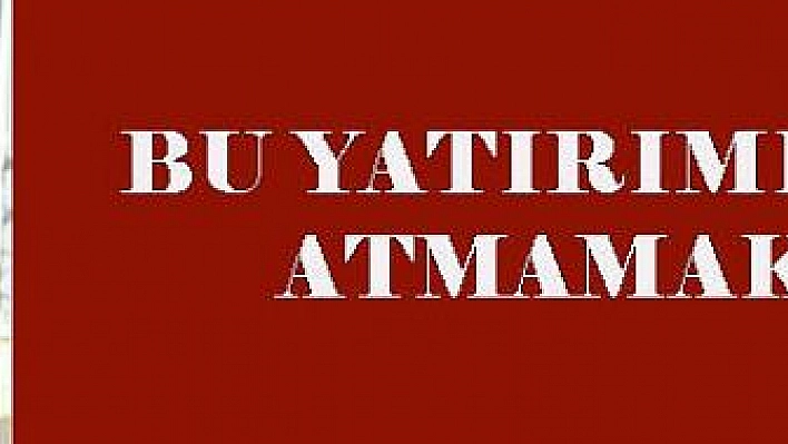 Bu yatırımı yabana atmamak lazım