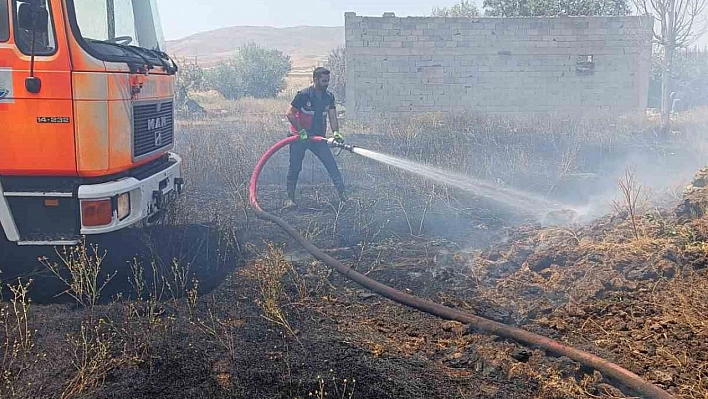 Van'da anız yangını