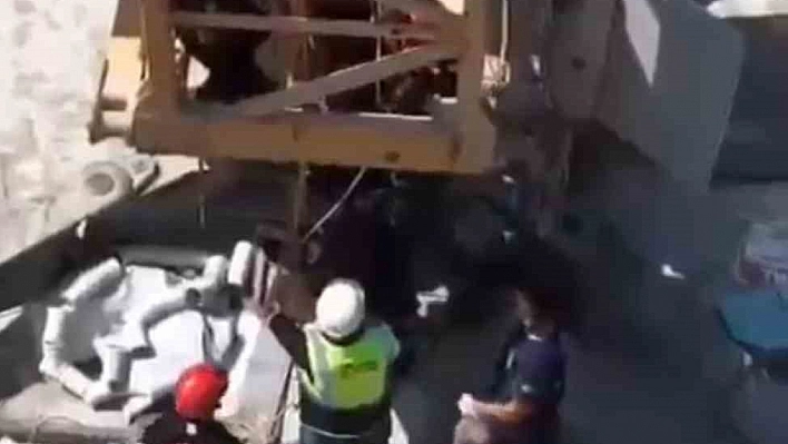 Vinçte bayıldı, 30 metre yüksekte mahsur kaldı