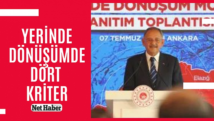 Yerinde dönüşümde dört kriter