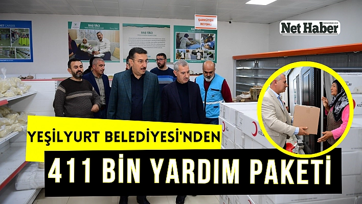 Yeşilyurt Belediyesi'nden 411 bin yardım paketi