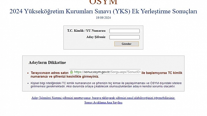 YKS Ek Yerleştirme Sonuçları Açıklandı!