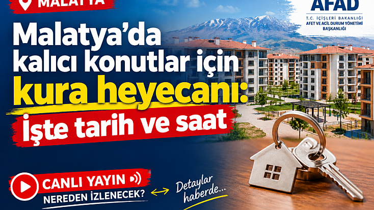 Malatya’da kalıcı konutlar için kura heyecanı: İşte tarih ve saat