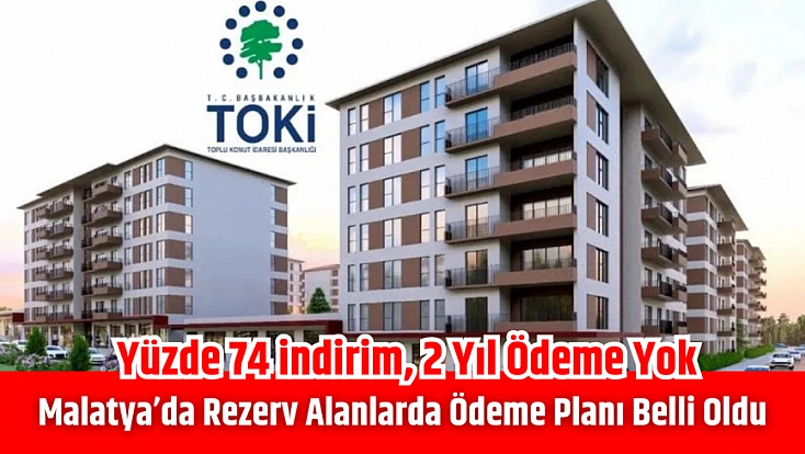 Malatya’da rezerv alanlarda ödeme planı belli oldu| Yüzde 74 indirim, 2 yıl ödeme yok