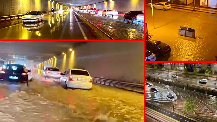 Malatya’da yine aynı manzara! Yağmur yağdı, yollar göle döndü