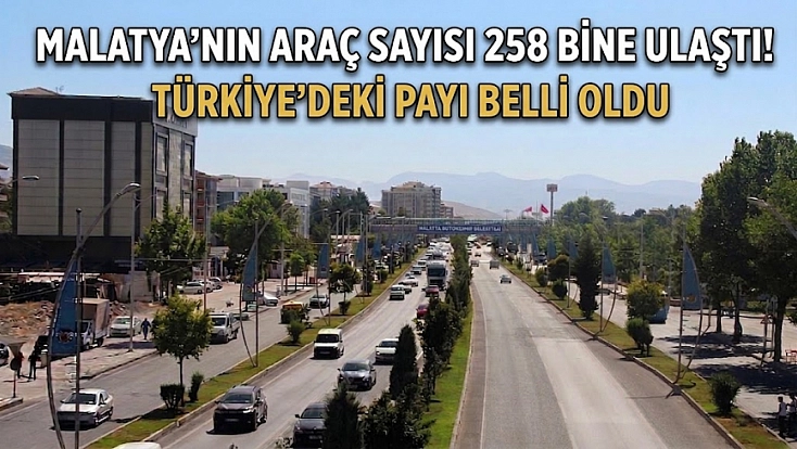 Malatya’nın araç sayısı 258 bine ulaştı! Türkiye’deki payı belli oldu