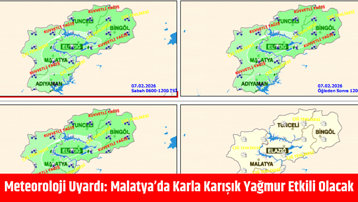 Meteoroloji Uyardı: Malatya’da Karla Karışık Yağmur Etkili Olacak